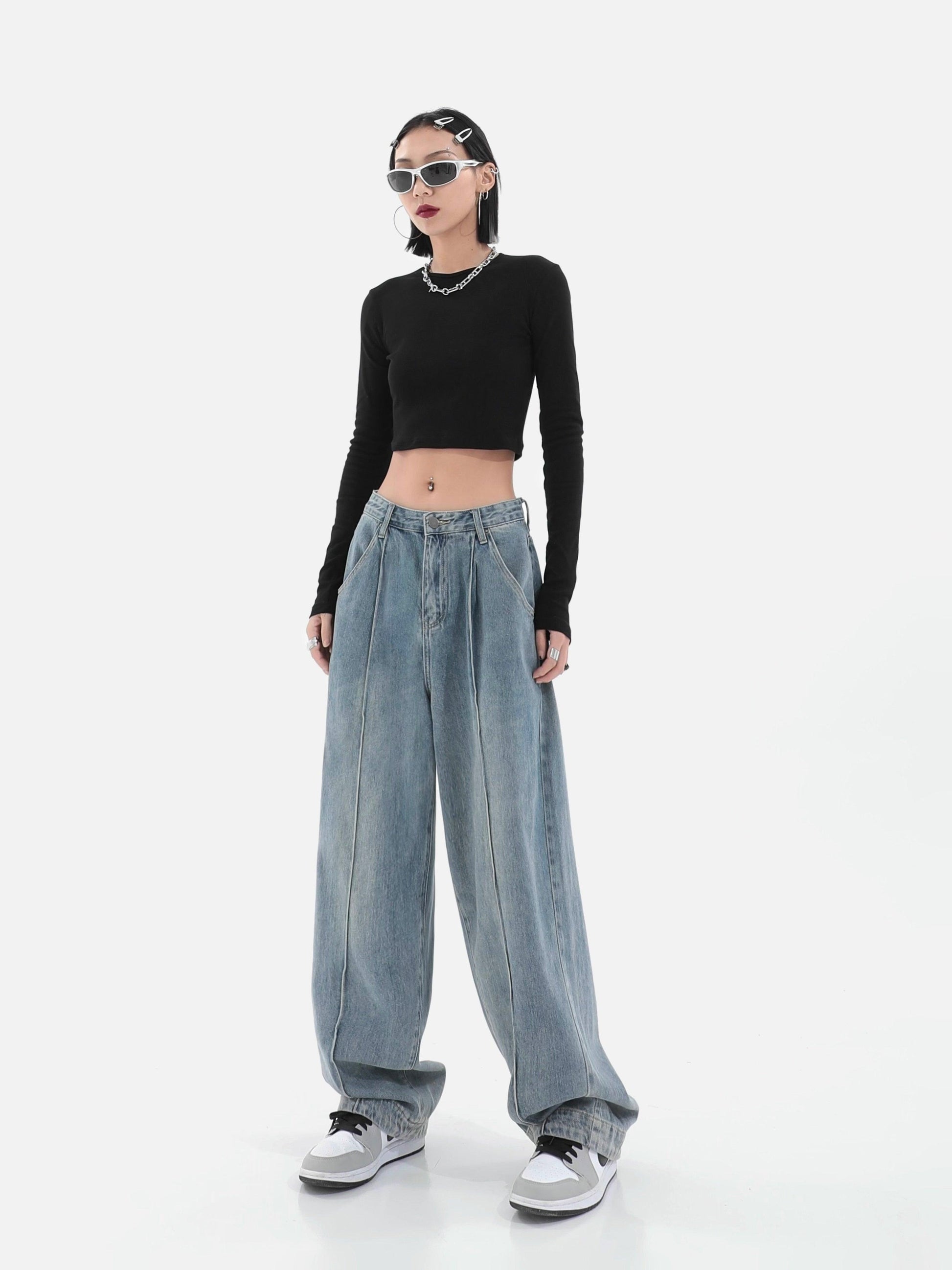 Wide Leg Baggy Denim Pants - UrbanLaws