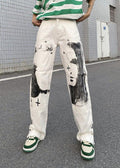 Y2K White Straight Punk Pants - UrbanLaws