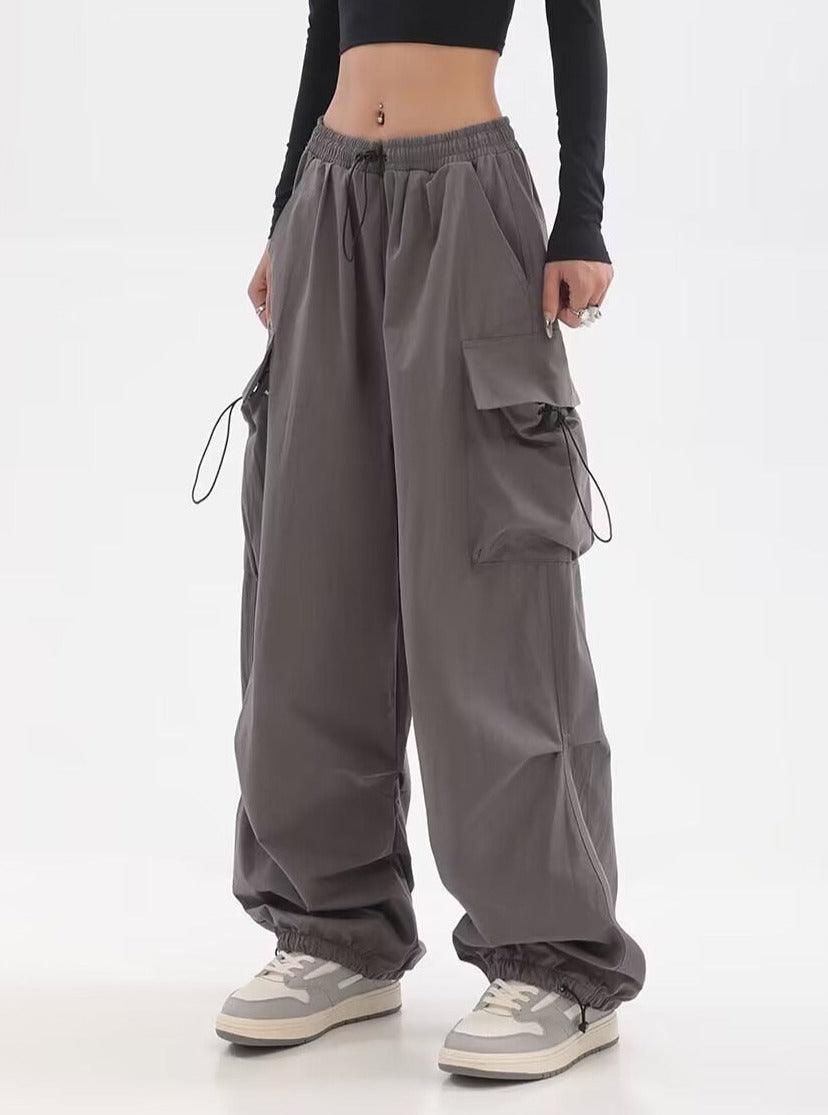 Baggy Elastic Waist Cargo Pants - UrbanLaws