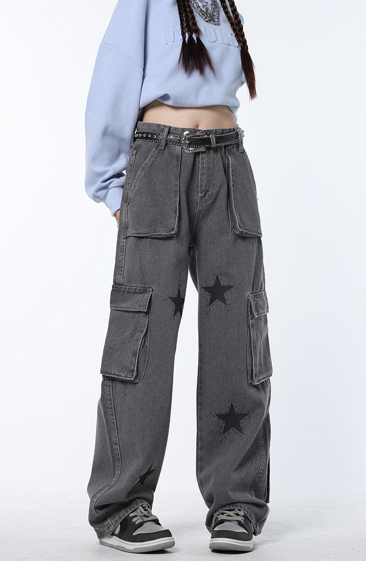 Y2K Stars Graphic Jeans - UrbanLaws