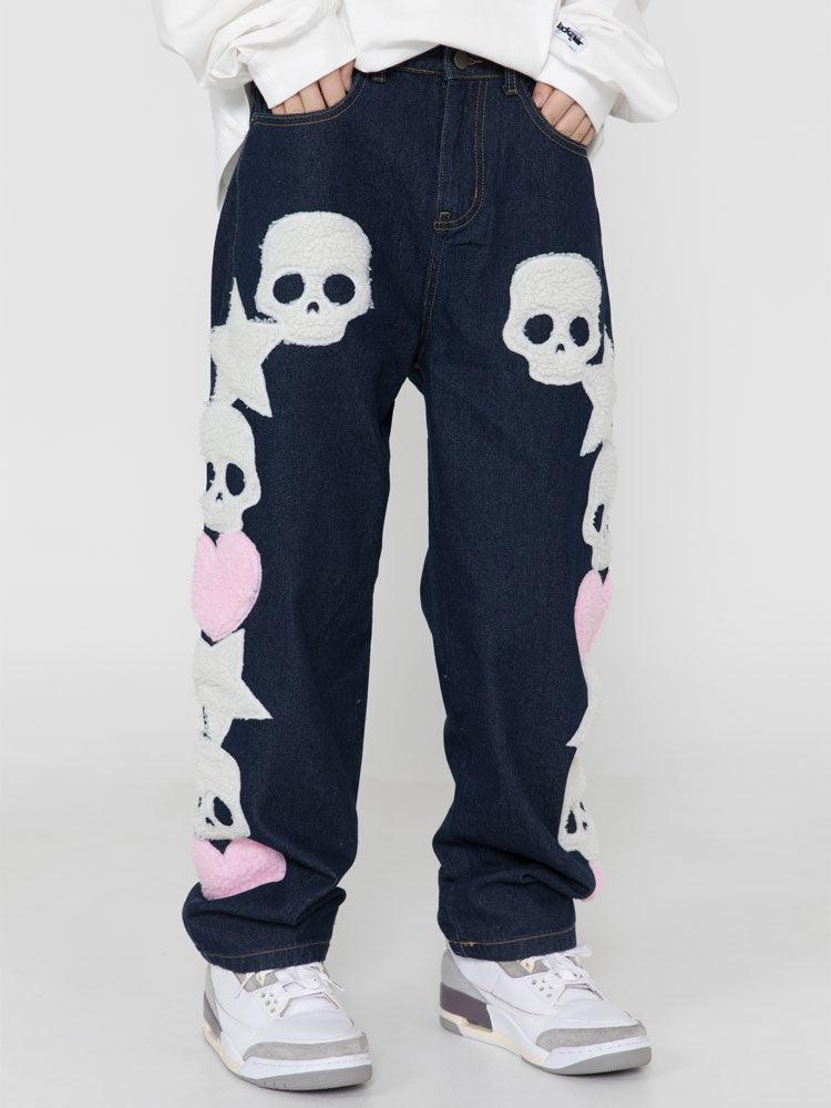 Skull Denim Jeans - UrbanLaws