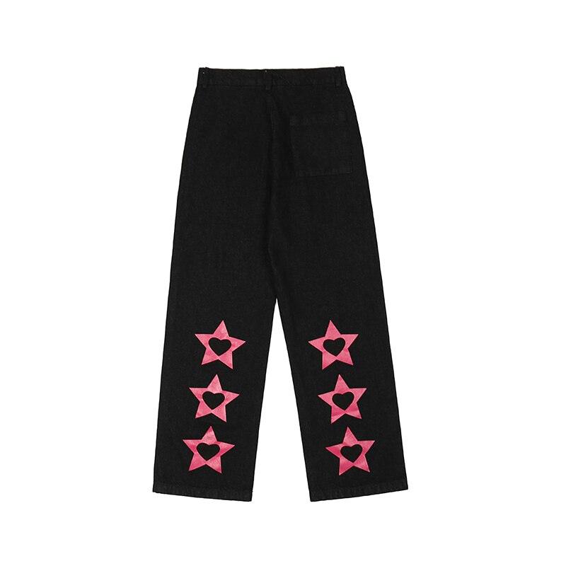 Funky Star Print Denim Pants - UrbanLaws