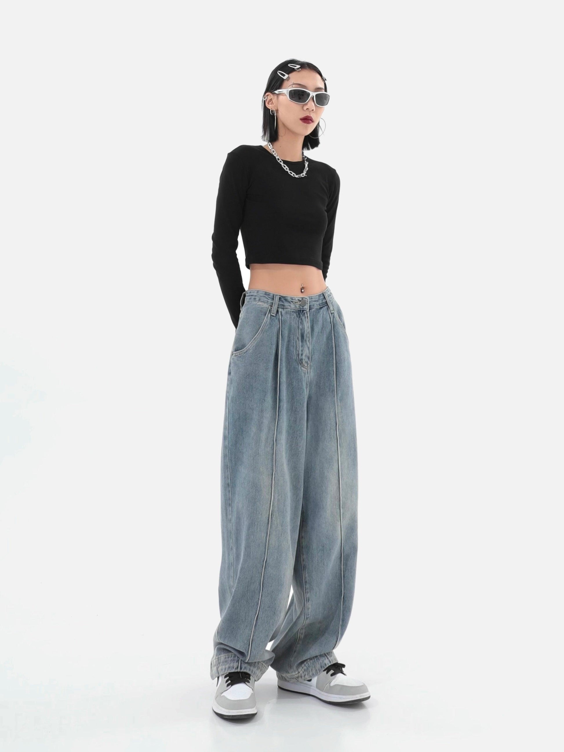 Wide Leg Baggy Denim Pants - UrbanLaws