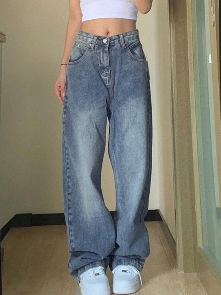 Women's Casual 90S Baggy Denim Pants - UrbanLaws