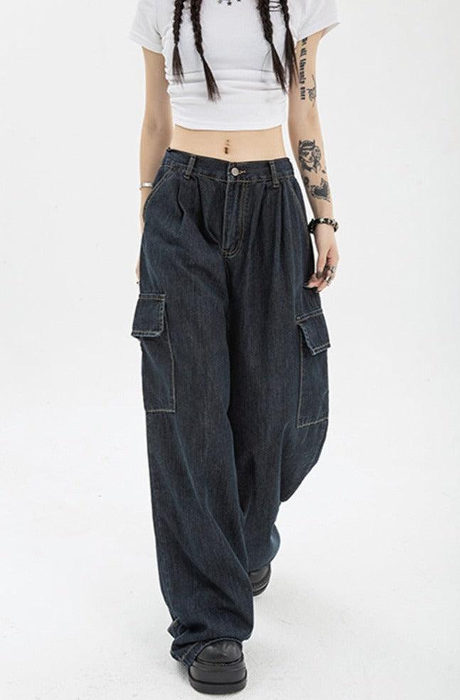 Denim Blue Cargo Pants - UrbanLaws