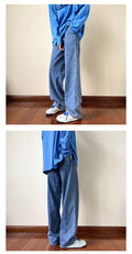 Ankle-length Baggy Washed Denim Pants - UrbanLaws