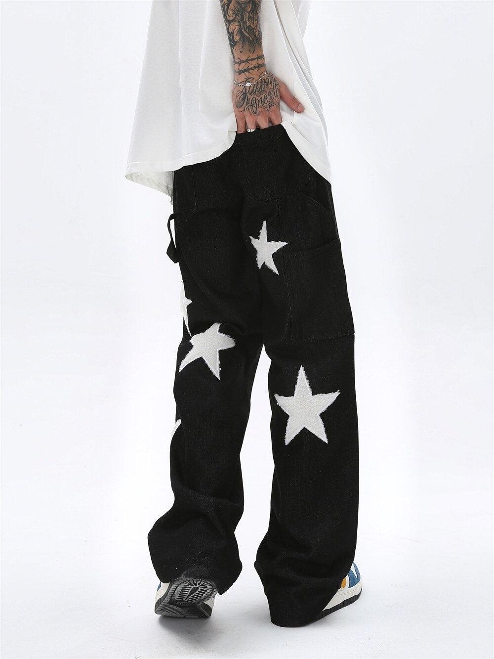 Embroidery Star Baggy Jeans - UrbanLaws