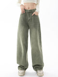 Y2K Green Baggy High Waist Pants - UrbanLaws