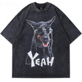 Washed Cool Doberman Oversized T-shirt - UrbanLaws