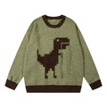 Dinosaur With Mustache Knitted Unisex Sweater - UrbanLaws