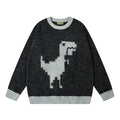 Dinosaur With Mustache Knitted Unisex Sweater - UrbanLaws