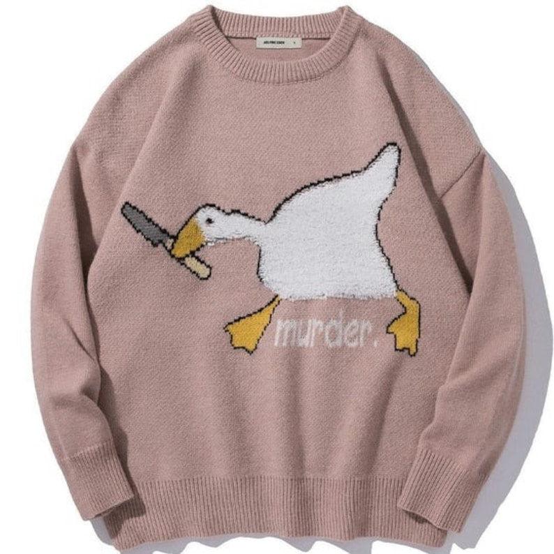 Knitted Sweater Murder Duck, Unisex - UrbanLaws