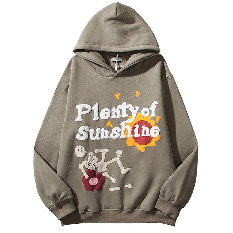 Plenty Of Sunshine Hoodie, Foam Print Streetwear Unisex Pullover Hoodie - UrbanLaws