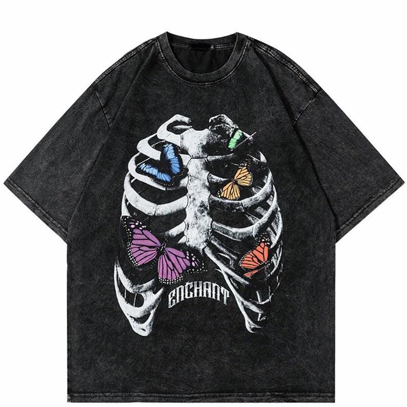 Washed Skeleton T-Shirt, Unisex - UrbanLaws